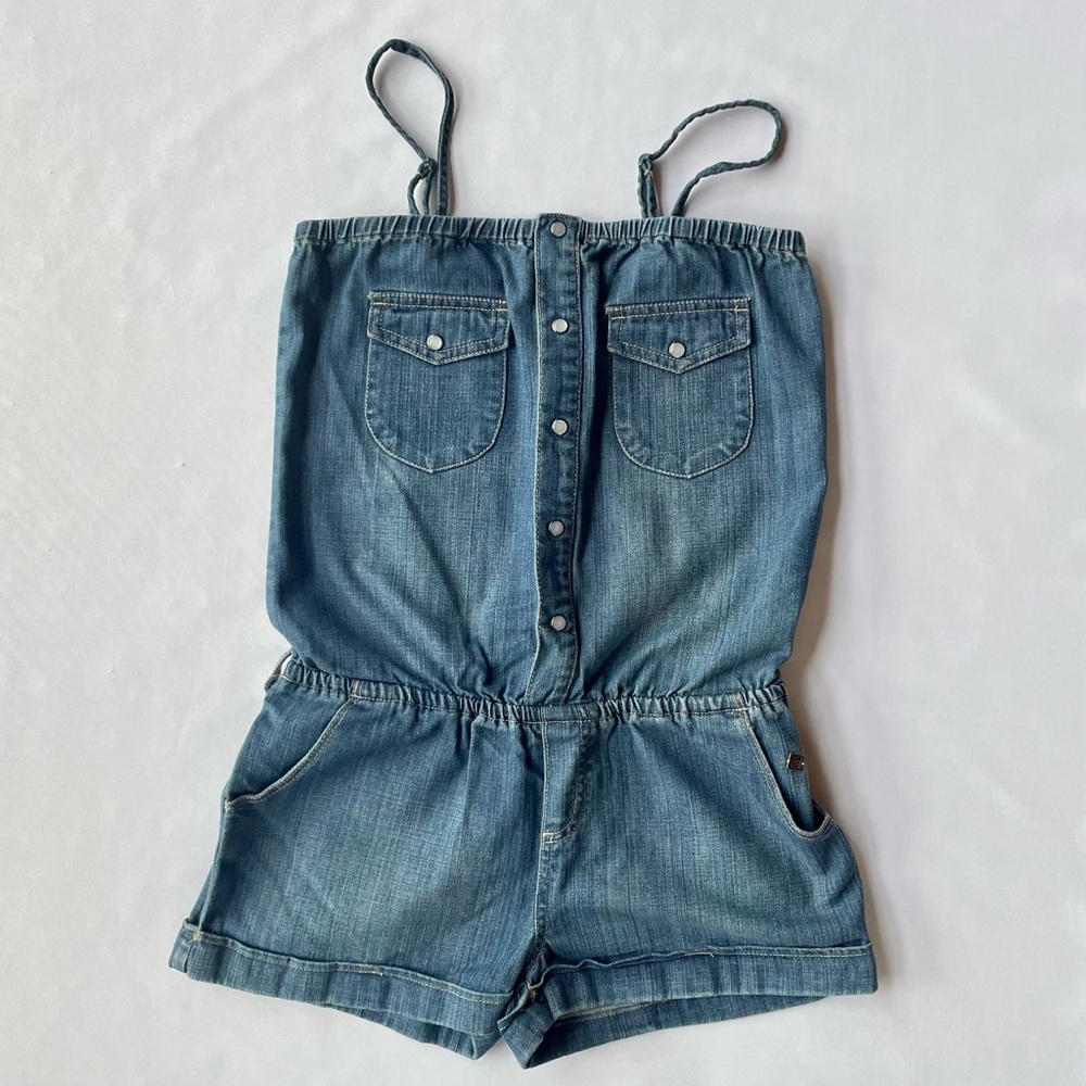 Roxy Pearl Snap Denim Romper
